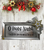 Dollar Tree Plastic SILVER TRAY Christmas Holiday Wall Art OH HOLY NIGHT Handmade Gift Idea Crafters Delight - JAMsCraftCloset