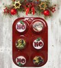 Rectangle MUFFIN Tin Small Repurposed-Upcycled RED HO HO HO Christmas Decor Holiday Decor Country Farmhouse Home Decor Wall Art Shelf Sitter Handmade Hand Painted Gift Idea - JAMsCraftCloset