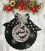 Black CHARGER PLATE Christmas Holiday Wall Art HEN Silver and White SNOWFLAKE COUNTRY CHRISTMAS Handmade Gift Idea Crafters Delight - JAMsCraftCloset