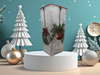 Glass VASE Decoupaged CHRISTMAS BULBS Shelf Sitter Co7untry Farmhouse Shabby Chic Victorian BoHo Decor Holiday Decor Gift Idea - JAMsCraftCloset