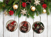 ROUND Wood Decoupaged GNOMES Ornaments Handmade Christmas Ornament Package Decor WINTER Decor Gift Idea Home Decor Unique SET OF 3 - JAMsCraftCloset