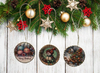 ROUND Wood Decoupaged SNOWMAN TREE Ornaments Handmade Christmas Ornament Package Decor WINTER Decor Gift Idea Home Decor Unique SET OF 3 - JAMsCraftCloset
