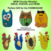 FARM ANIMALS MINI OWL Chunky Wooden Hand Painted Handmade Sparkly Farmhouse Decoration Home Decor Kitchen Decor - JAMsCraftCloset