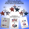 PATRIOTIC STARS SET 2 Chunky Wooden Hand Painted Handmade Sparkly Love America Patriotic Decoration Home Decor Holiday Set of 3- JAMsCraftCloset