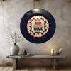 PLATE CHARGER NAVY BLUE PLASTIC ROUND DECOUPAGED Upcycled Repurposed Wall Art or Shelf Sitter RED WHITE BLUE 4TH OF JULY Decor Kitchen Decor Home Decor Wall Art Gift WEDDING - JAMsCraftCloset