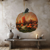 LARGE WOODEN PUMPKIN Handmade and Hand Painted Wall Art Shelf Sitter WELCOME TO OUR PATCH Decoupaged FALL Decor Gift Idea Door Decor Home Decor Unique - JAMsCraftCloset