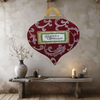 EXTRA LARGE RED WOODEN ORNAMENT Handmade and Hand Painted Wall Art Shelf Sitter MERRY CHRISTMAS Decoupaged Lace WINTER Decor Christmas Decor Gift Idea Door Decor Home Decor Unique - JAMsCraftCloset