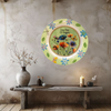 PLATE FLORAL PLASTIC ROUND DECOUPAGED Upcycled Repurposed Wall Art or Shelf Sitter LAZY DAYS OF SUMMER Green Red Blue Floral Home Decor Wall Art Gift WEDDING - JAMsCraftCloset