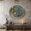 TRAY SHINY SILVER PLASTIC ROUND Decoupaged Hand Painted Upcycled Repurposed Wall Art THE MOST WONDERFUL TIME OF THE YEAR Home Decor Christmas Wall Art Gift - JAMsCraftCloset