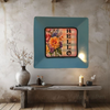 TRAY Pale Blue Plastic Square Decoupaged Hand Painted Upcycled Repurposed Wall Art SPRING FLORAL - HELLO Home Decor Wall Art Gift - JAMsCraftCloset