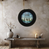 Pie Pan Metal Enamel Vintage Black LIFE IS BETTER AT THE LAKE Farmhouse Lake House Country Wall Art Handmade Decoupaged Hand Painted Repurposed Upcycled Gift Idea - JAMsCraftCloset