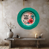 PLATE CHARGER TEAL AQUA PLASTIC ROUND DECOUPAGED Upcycled Repurposed Wall Art or Shelf Sitter IT IS A FOREVER THING Home Decor Wall Art Gift WEDDING - JAMsCraftCloset