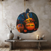 LARGE WOODEN PUMPKIN Handmade and Hand Painted Wall Art Shelf Sitter HAPPY FALL Decoupaged FALL Decor Gift Idea Door Decor Home Decor Unique - JAMsCraftCloset