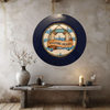 PLATE CHARGER NAVY BLUE PLASTIC ROUND DECOUPAGED Upcycled Repurposed Wall Art or Shelf Sitter WELCOME ABOARD Boat Decor Kitchen Decor Home Decor Wall Art Gift WEDDING - JAMsCraftCloset