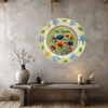 PLATE FLORAL PLASTIC ROUND DECOUPAGED Upcycled Repurposed Wall Art or Shelf Sitter HELLO SUMMER Green Red Blue Floral Home Decor Wall Art Gift WEDDING - JAMsCraftCloset