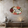 Hard Plastic OVAL TRAY Farmhouse Country Home Decor MERRY CHRISTMAS POINSETTIA Wall Art Cottage Chic Decor Kitchen Decor Victorian Christmas Holiday Decor Handmade Gift Idea &nbsp;- JAMsCraftCloset