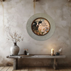 Galvanized Metal Round Charger Plate With Hanging Hook Decoupaged Farmhouse Country Wall Art Shelf Sitter WELCOME TO THE FARM COW Handmade Gift Idea - JAMsCraftCloset
