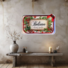 Metal Tray WHITE - CHRISTMAS - BELIEVE -Holly and Berries - HOLIDAY Wall Art Shelf Sitter Handmade Decoupaged Upcycled Metal Tray Gift- JAMsCraftCloset