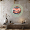 PLATE CHARGER TEAL AQUA PLASTIC ROUND DECOUPAGED Upcycled Repurposed Wall Art or Shelf Sitter GOOD MORNING - BEACH SCENE Home Coffee Bar KITCHEN Bathroom Decor Gift WEDDING - JAMsCraftCloset