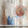Plastic Round Pink and Silver TRAY Farmhouse Country Easter Decor BUNNY WITH BOW Wall Art HAPPY EASTER Cottage Chic Victorian Decor Handmade Gift Idea &nbsp;- JAMsCraftCloset