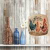 SQUARE Plastic PLATE Farmhouse Country Wall Art Shelf Sitter Decoupage CHICKENS - WILD AND FREE Handmade Gift Idea Crafters Delight - JAMsCraftCloset