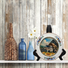 Glass PLATE Round WHITE FARM TRUCK -WORK HORSE Country Farmhouse Kitchen Shelf Sitter Handmade Decoupaged Repurposed Upcycled Birthday Gift Idea - JAMsCraftCloset