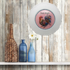 PLATE CHARGER WHITE PLASTIC ROUND Decoupaged Hand Painted Upcycled Repurposed Wall Art DATE NIGHT Home Decor Closet Wall Art Gift - JAMsCraftCloset
