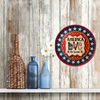 Plastic Round Star TRAY Farmhouse Country Patriotic AMERICA - LOVE IT OR LEAVE IT Wall Art HAPPY FOURTH OF JULY Cottage Chic Victorian Decor Handmade Gift Idea &nbsp;- JAMsCraftCloset