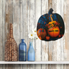LARGE WOODEN PUMPKIN Handmade and Hand Painted Wall Art Shelf Sitter HAPPY FALL Decoupaged FALL Decor Gift Idea Door Decor Home Decor Unique - JAMsCraftCloset