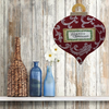 EXTRA LARGE RED WOODEN ORNAMENT Handmade and Hand Painted Wall Art Shelf Sitter MERRY CHRISTMAS Decoupaged Lace WINTER Decor Christmas Decor Gift Idea Door Decor Home Decor Unique - JAMsCraftCloset