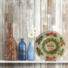 Round Glass Plate Reverse Decoupaged Christmas Holiday DON'T GET YOU TINSEL IN A TANGLE Farmhouse Country Shelf Sitter Handmade Gift Idea &nbsp;- JAMsCraftCloset
