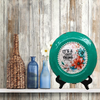 PLATE CHARGER TEAL AQUA PLASTIC ROUND DECOUPAGED Upcycled Repurposed Wall Art or Shelf Sitter IT IS A FOREVER THING Home Decor Wall Art Gift WEDDING - JAMsCraftCloset