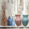 Glass VASES PINK and Blue Decoupaged LACE and BLING Wedding Decor Shelf Sitter Lace Vase Shabby Chic Victorian BoHo Decor Gift Idea - JAMsCraftCloset
