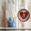 MOTHER'S DAY Heart-Shaped Round Pan Wall Art Handmade Hand Painted Decoupaged - Holiday Decoration LOVE Gift Idea Crafters Delight - JAMsCraftCloset