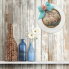 PLATE CHARGER CREAM With Brown Border PLASTIC ROUND DECOUPAGED Upcycled Repurposed Wall Art or Shelf Sitter WHERE FLOWERS BLOOM SO DOES HOPE Home Decor Gift WEDDING - JAMsCraftCloset