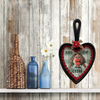 CAST IRON HEART SHAPED Frying Pan Skillet MINI Black KISS THE COOK Farmhouse Country KITCHEN Wall Art Decoupaged Repurposed Upcycled Gift Idea Crafters Delight - JAMsCraftCloset