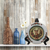 Glass PLATE Round CHRISTMAS DEER 3 Country Farmhouse Kitchen Shelf Sitter Handmade Decoupaged Repurposed Upcycled Birthday Gift Idea - JAMsCraftCloset