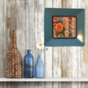 TRAY Pale Blue Plastic Square Decoupaged Hand Painted Upcycled Repurposed Wall Art SPRING FLORAL - HELLO Home Decor Wall Art Gift - JAMsCraftCloset
