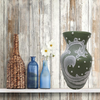 Glass VASES MOSS GREEN DAWN BLUE CASHEW TAN Decoupaged LACE and BLING Wedding Decor Shelf Sitter Lace Vase Shabby Chic Victorian BoHo Decor Gift Idea - JAMsCraftCloset