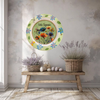 PLATE FLORAL PLASTIC ROUND DECOUPAGED Upcycled Repurposed Wall Art or Shelf Sitter HELLO SUMMER Green Red Blue Floral Home Decor Wall Art Gift WEDDING - JAMsCraftCloset