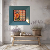 TRAY Pale Blue Plastic Square Decoupaged Hand Painted Upcycled Repurposed Wall Art SPRING FLORAL - HELLO Home Decor Wall Art Gift - JAMsCraftCloset