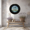 Pie Pan Metal Enamel Vintage Black LIFE IS BETTER AT THE LAKE Farmhouse Lake House Country Wall Art Handmade Decoupaged Hand Painted Repurposed Upcycled Gift Idea - JAMsCraftCloset