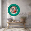 PLATE CHARGER TEAL AQUA PLASTIC ROUND DECOUPAGED Upcycled Repurposed Wall Art or Shelf Sitter IT IS A FOREVER THING Home Decor Wall Art Gift WEDDING - JAMsCraftCloset
