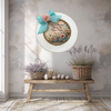 PLATE CHARGER CREAM With Brown Border PLASTIC ROUND DECOUPAGED Upcycled Repurposed Wall Art or Shelf Sitter WHERE FLOWERS BLOOM SO DOES HOPE Home Decor Gift WEDDING - JAMsCraftCloset