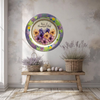 PLATE FLORAL PLASTIC ROUND DECOUPAGED Upcycled Repurposed Wall Art or Shelf Sitter HAVE A BEAUTIFUL DAY Green Background Home Decor Wall Art Gift WEDDING - JAMsCraftCloset
