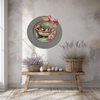 Galvanized Metal Round Charger Plate With Hanging Hook Decoupaged Farmhouse Country Wall Art Shelf Sitter WELCOME TO THE COOP Bathroom Decor Handmade Gift Idea - JAMsCraftCloset