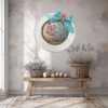 PLATE CHARGER CREAM With Brown Border PLASTIC ROUND DECOUPAGED Upcycled Repurposed Wall Art or Shelf Sitter LIFE IS LIKE A FLOWER Home Decor Gift WEDDING - JAMsCraftCloset
