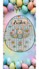 Wood Egg EASTER EGG Wall Art BUNNY WITH EGGS FLOWERS AND BLING Shelf-Sitter Gift Idea Unique Home Holiday Decor - JAMsCraftCloset