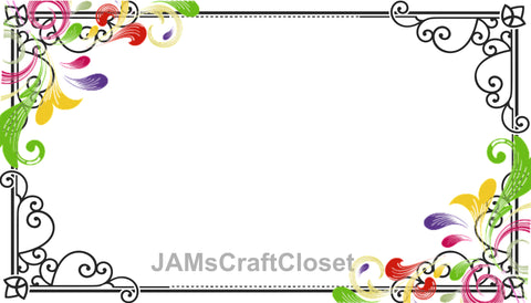 FRAME 49 Borders and Frames PNG Clipart Unique One Of A Kind Page Elegant Artistic Floral Country Colorful Decorative Borders Graphic Designs Crafters Delight - Digital Graphic Designs - JAMsCraftCloset