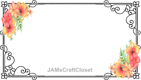 FRAME 55 Borders and Frames PNG Clipart Unique One Of A Kind Page Elegant Artistic Floral Country Colorful Decorative Borders Graphic Designs Crafters Delight - Digital Graphic Designs - JAMsCraftCloset